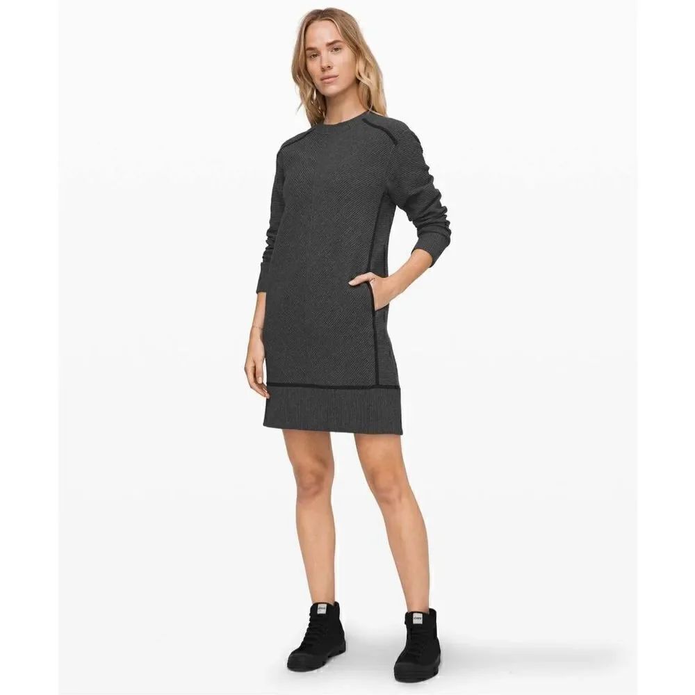 Lululemon On Repeat Dress Heathered Core Dark Grey / Black Size 2